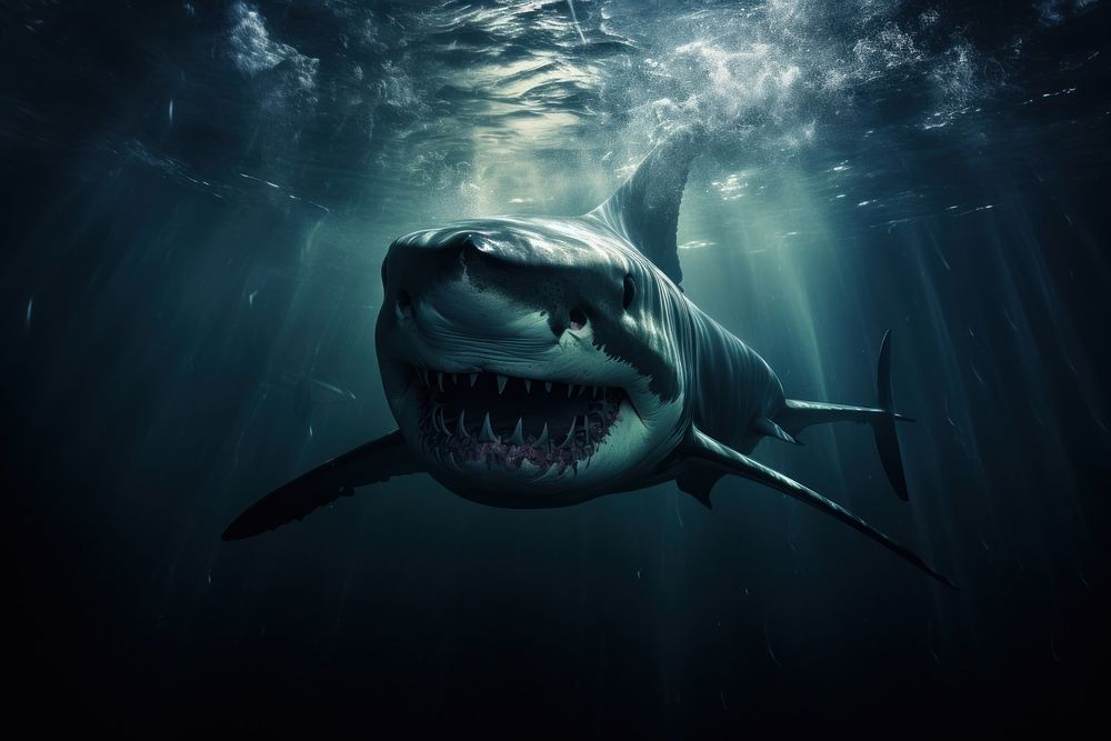 Shark swimming outdoors animal. AI generated Image by rawpixel.