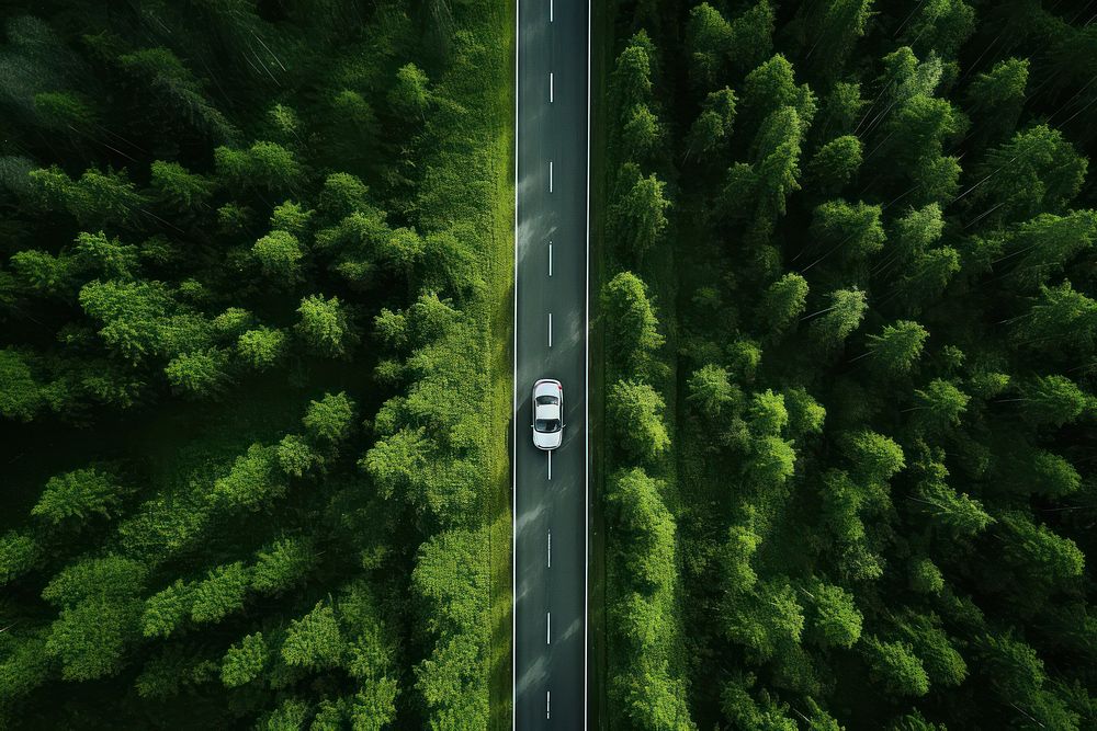 Green natural forest outdoors vehicle nature. AI generated Image by rawpixel.