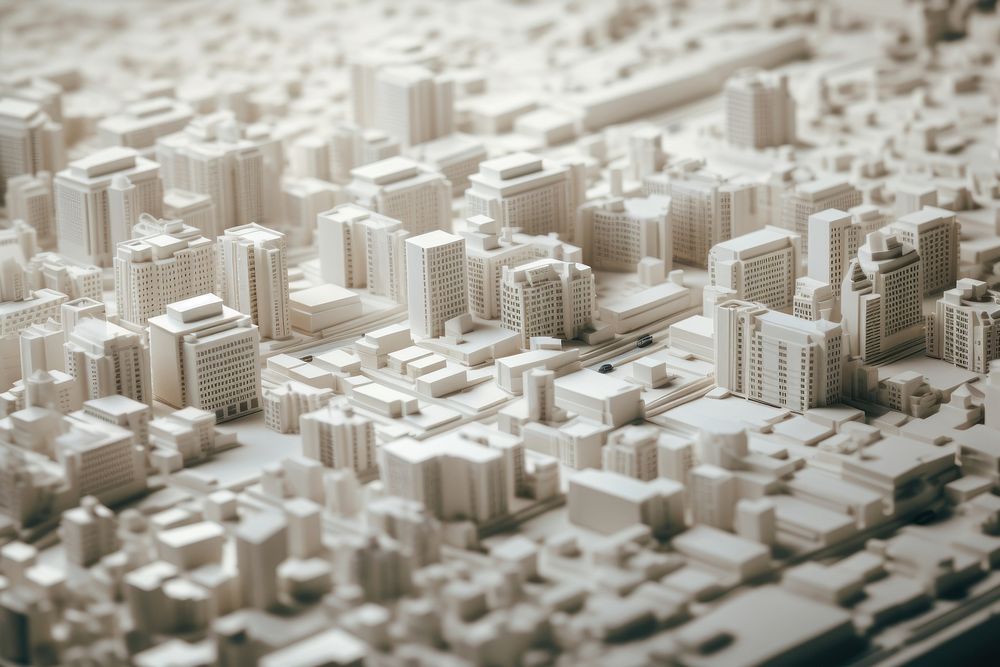 An architectural model of a city architecture metropolis cityscape. AI generated Image by rawpixel.