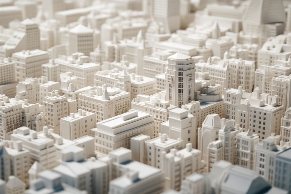 An architectural model of a city architecture cityscape building. AI generated Image by rawpixel.