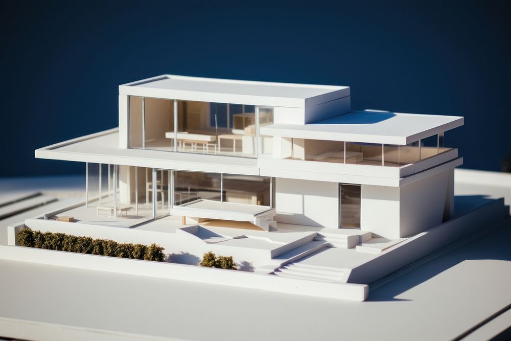An architectural model of a modern house architecture building transportation. AI generated Image by rawpixel.