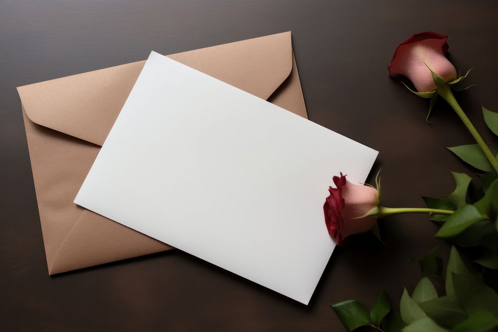 Envelop envelope flower rose. AI generated Image by rawpixel.