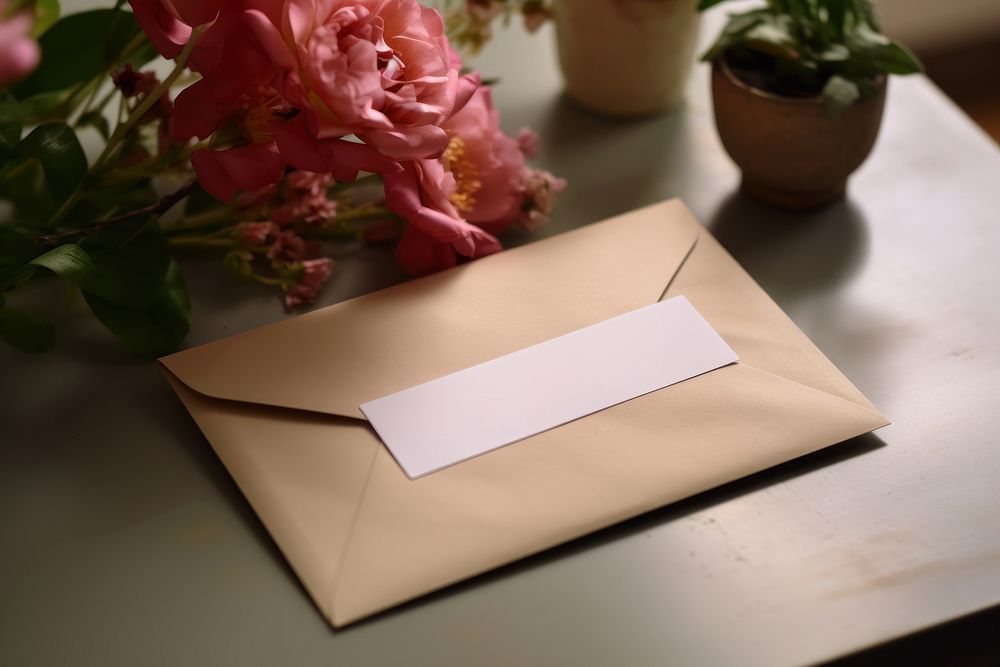 Envelope flower table plant. AI generated Image by rawpixel.