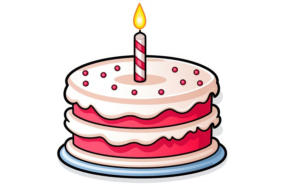 Birthday cake dessert candle cream. AI generated Image by rawpixel.