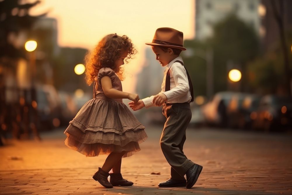 Couple kid dancing child entertainment togetherness. AI generated Image by rawpixel.