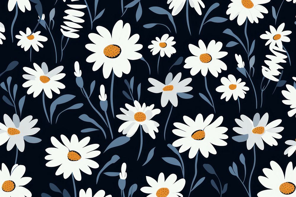 Daisy pattern flower plant. AI generated Image by rawpixel.