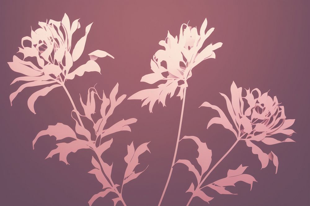 Flower silhouette pattern plant leaf. AI generated Image by rawpixel.