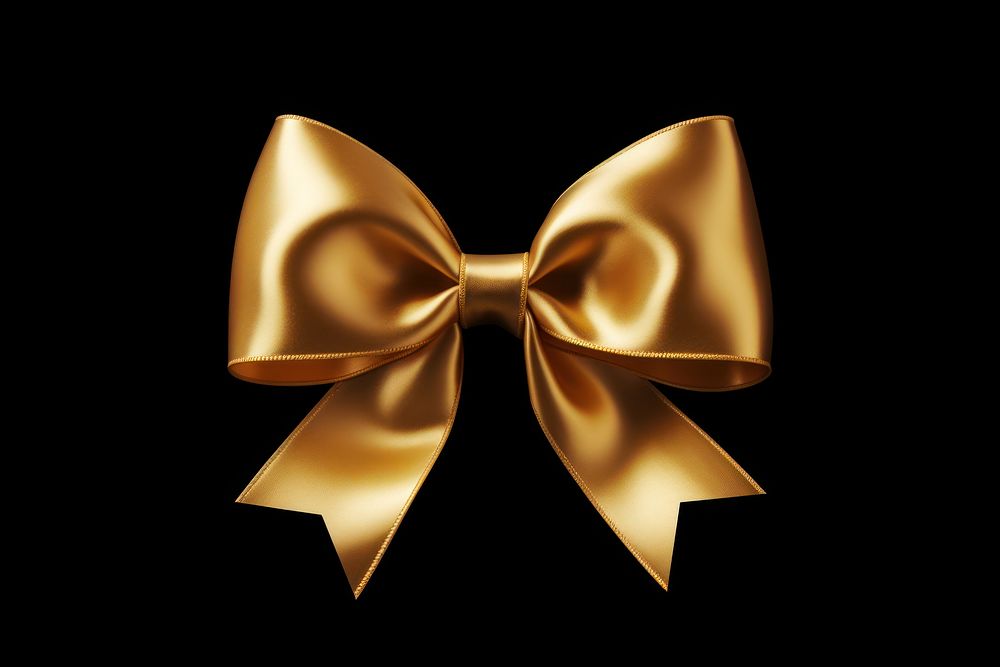 Gold ribbon bow gold christmas shiny. AI generated Image by rawpixel.