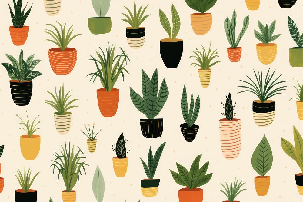 House plant pattern leaf arrangement. AI generated Image by rawpixel.