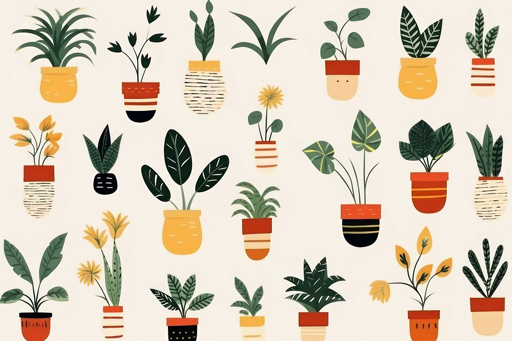 House plant pattern herbs leaf. AI generated Image by rawpixel.