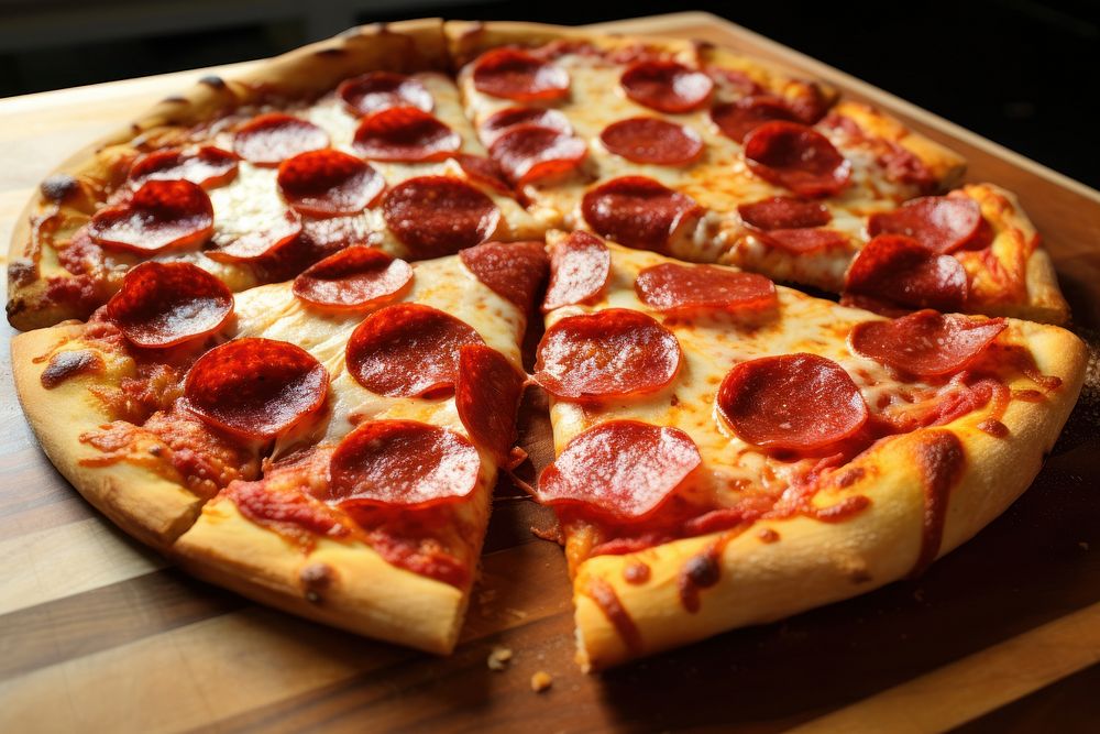 Pizza pizza pepperoni food. AI generated Image by rawpixel.