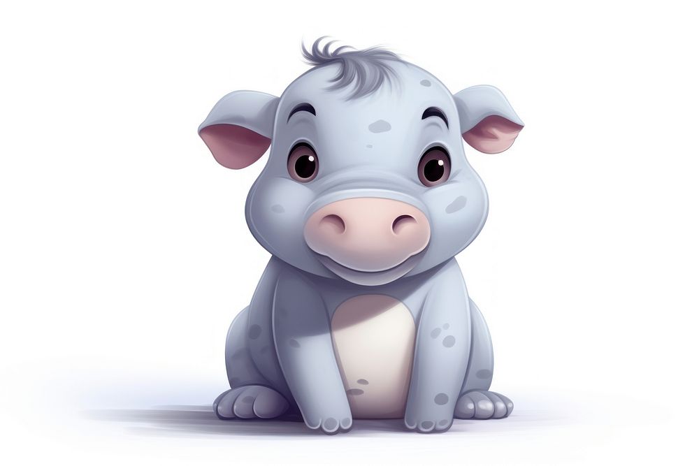 Cute hippo mammal animal pig. AI generated Image by rawpixel.