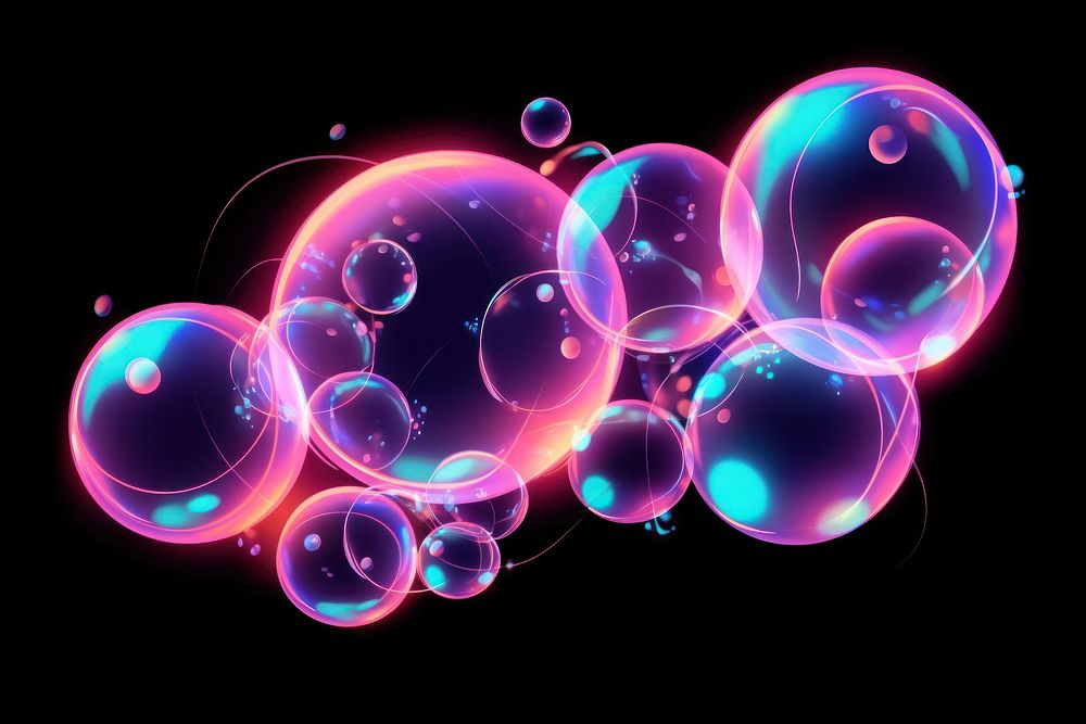 Isolated bubbles pattern purple light. AI generated Image by rawpixel.