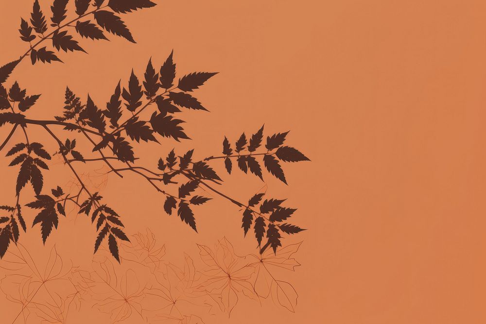 Leaves silhouette backgrounds outdoors plant. AI generated Image by rawpixel.