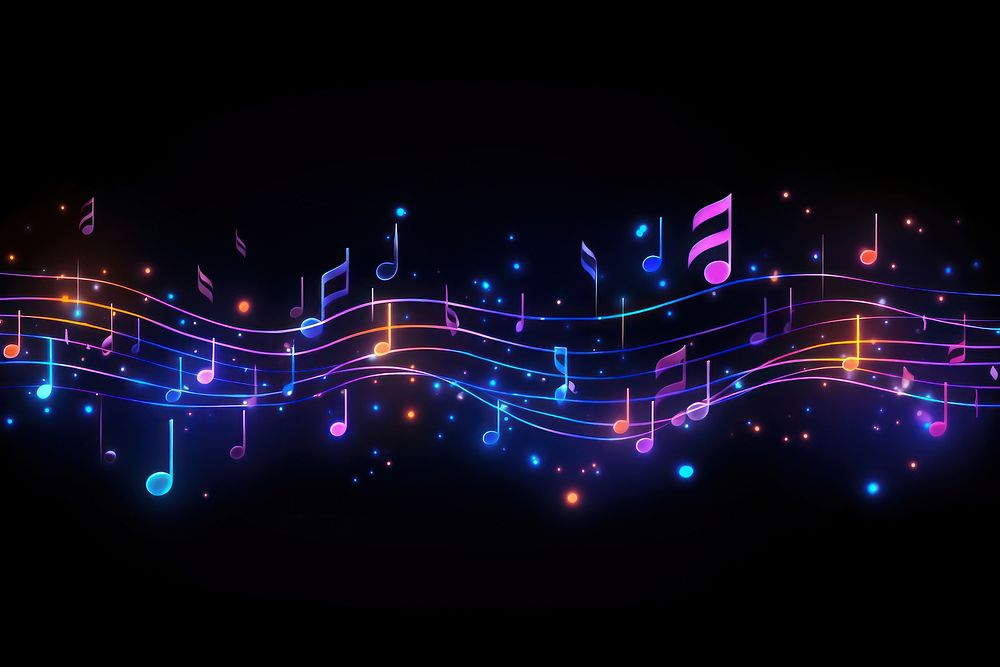 Music notes backgrounds light night. AI generated Image by rawpixel.