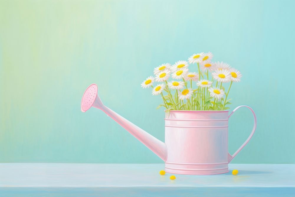 Watering can with flowers plant tin inflorescence. AI generated Image by rawpixel.