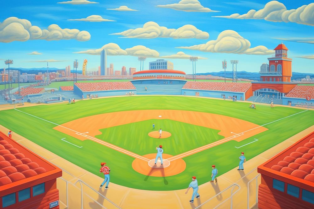 Baseball staduim sports architecture competition. AI generated Image by rawpixel.