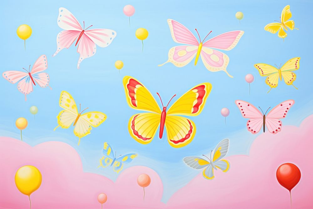Butterfly pattern balloon celebration creativity. AI generated Image by rawpixel.