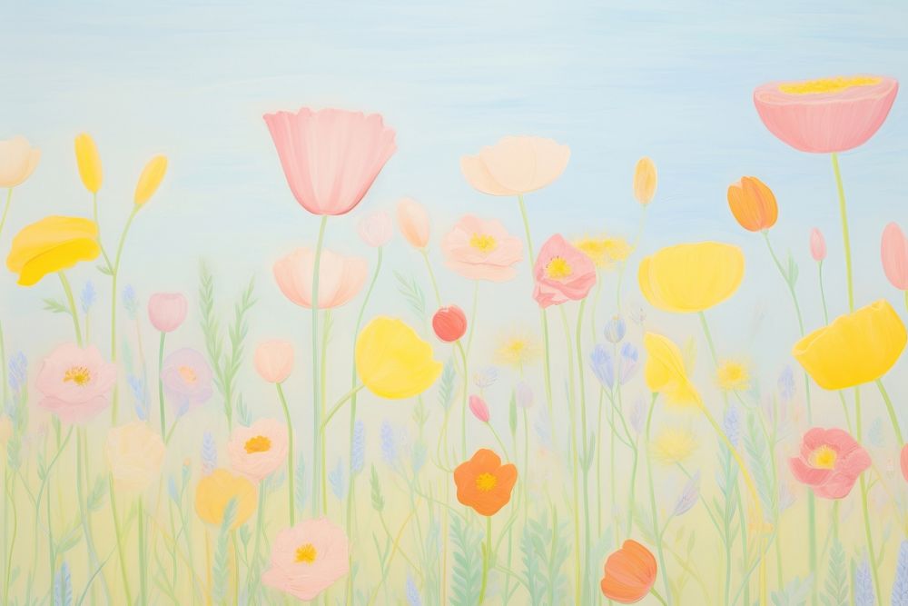 Tropocal flowers frame painting backgrounds outdoors. AI generated Image by rawpixel.