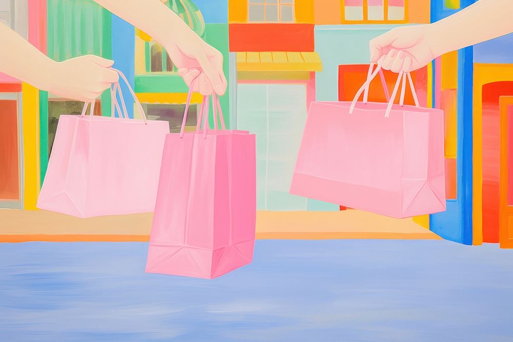 Hand holding shopping bags backgrounds togetherness architecture. AI generated Image by rawpixel.