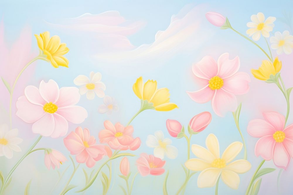 Flower pattern painting backgrounds outdoors. AI generated Image by rawpixel.