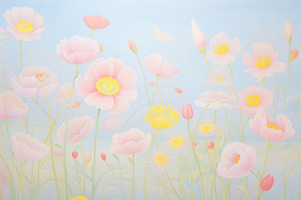 Flower pattern painting backgrounds drawing. AI generated Image by rawpixel.