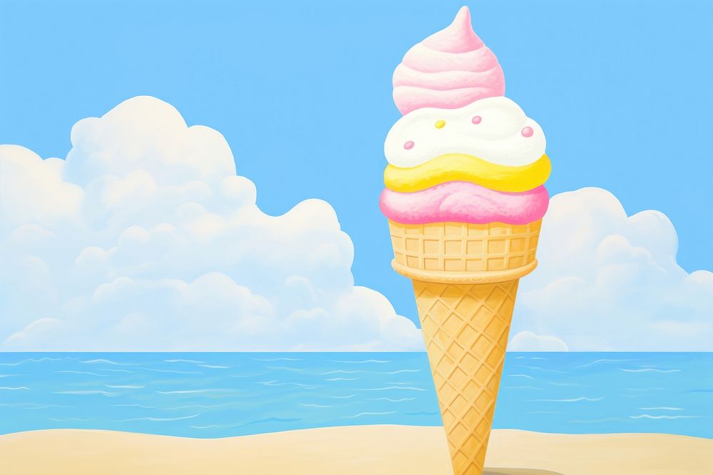 Ice cream dessert food outdoors. AI generated Image by rawpixel.