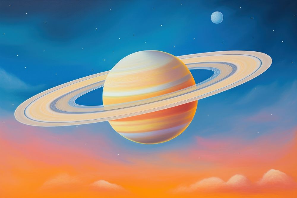 Saturn planet astronomy outdoors. AI generated Image by rawpixel.