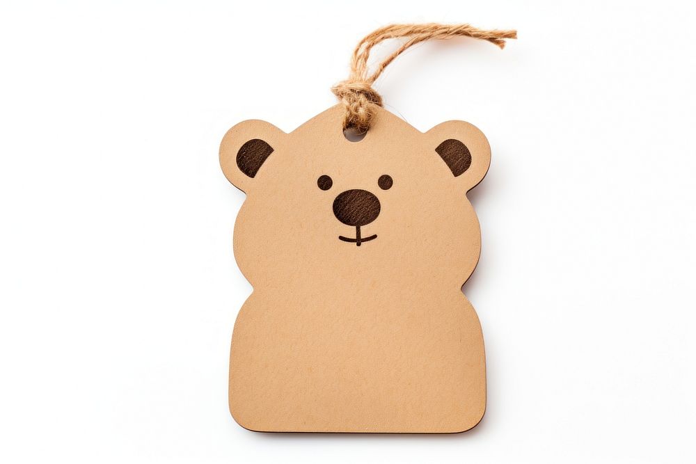 Price tag paper label bear shape white background anthropomorphic representation. AI generated Image by rawpixel.
