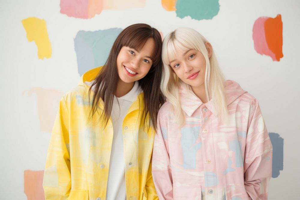 Girls in pastel raincoat portrait adult photo. AI generated Image by rawpixel.