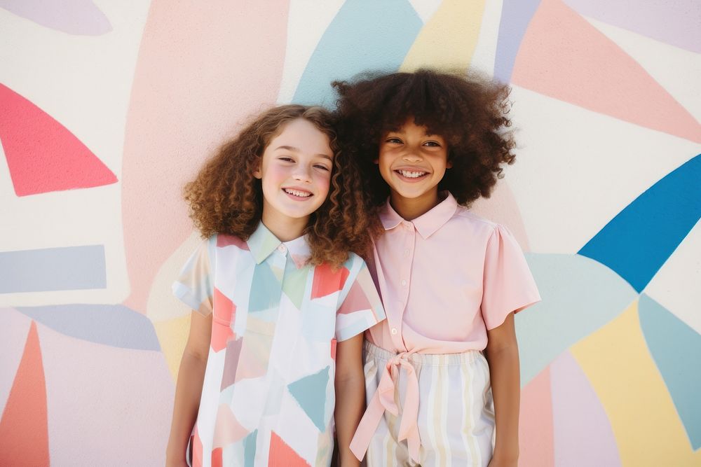Girls in summer clothes portrait child smile. AI generated Image by rawpixel.