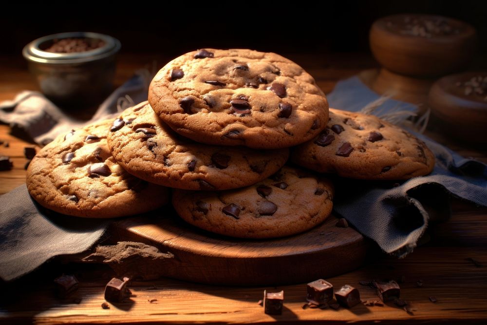 Cookies baked table food. AI generated Image by rawpixel.
