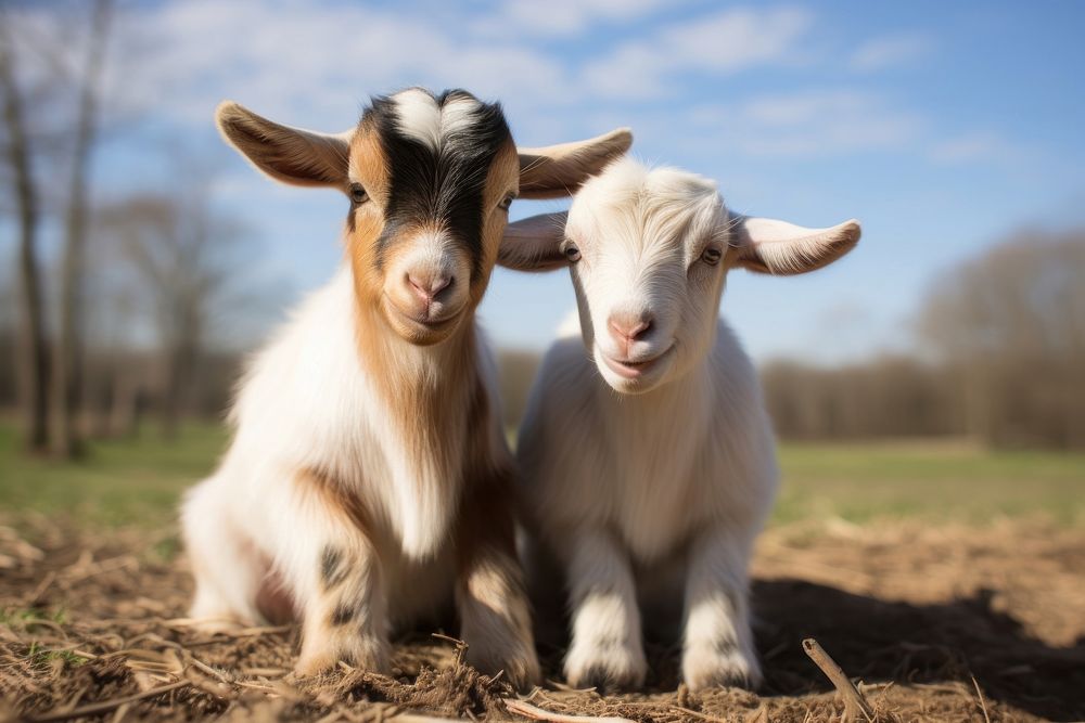 Goat-ally adorable couple livestock animal | Premium Photo - rawpixel