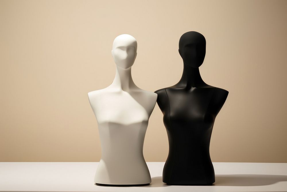 White mannequin figurines stand representation festival fashion. AI generated Image by rawpixel.
