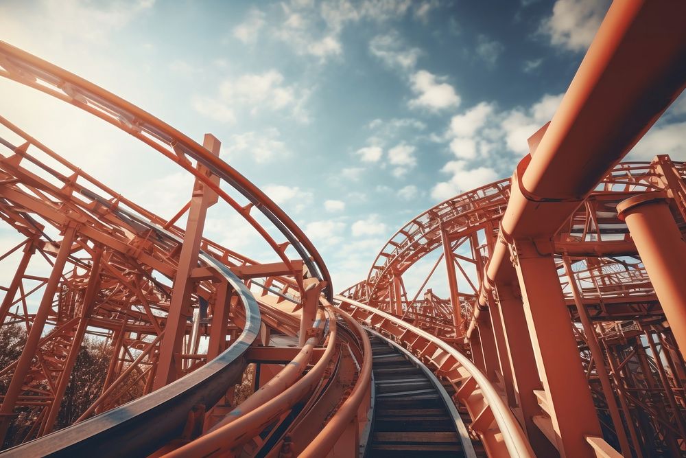 Roller coaster park amusement park architecture. AI generated Image by rawpixel.