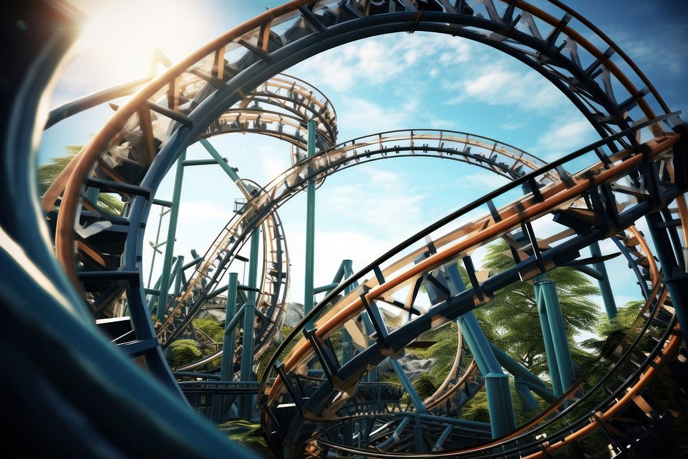 Roller coaster machine park fun. AI generated Image by rawpixel.