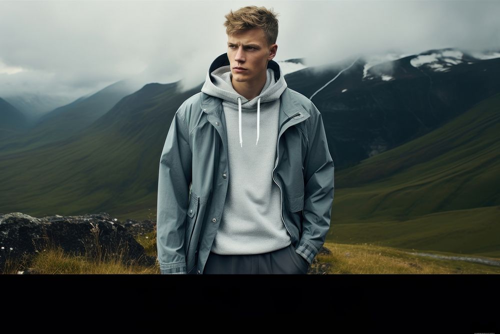Mountain portrait outdoors apparel. AI generated Image by rawpixel.