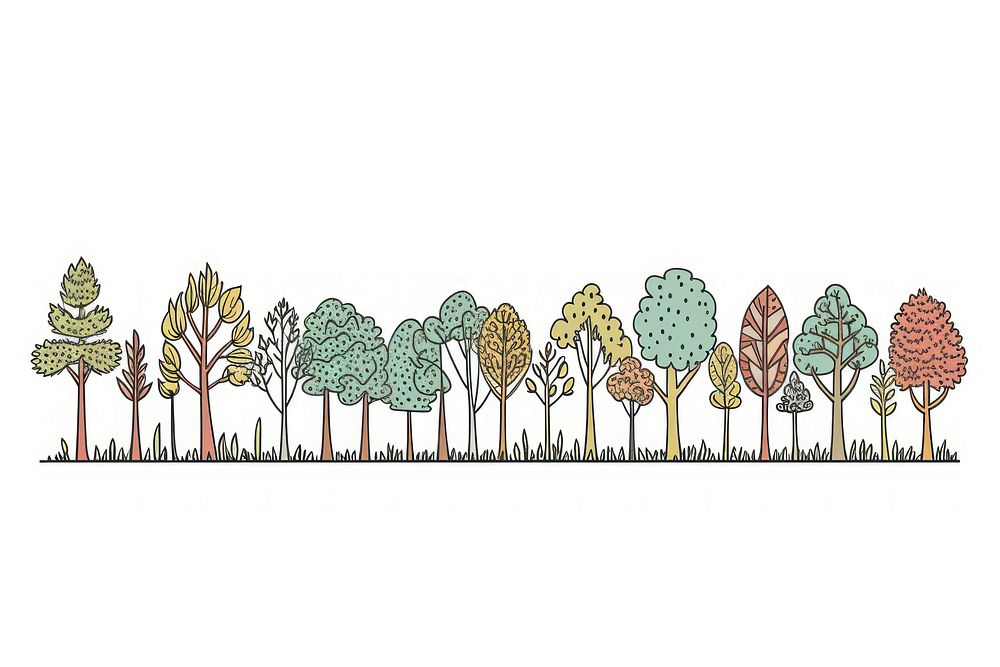 Trees drawing sketch plant. AI generated Image by rawpixel.