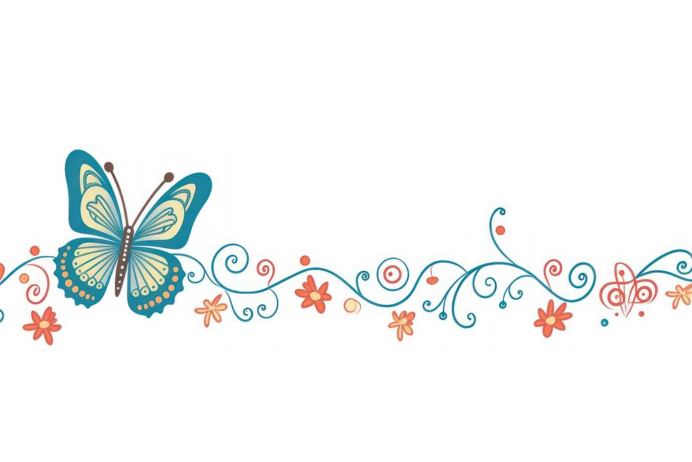 Butterfly graphics pattern white background. AI generated Image by rawpixel.