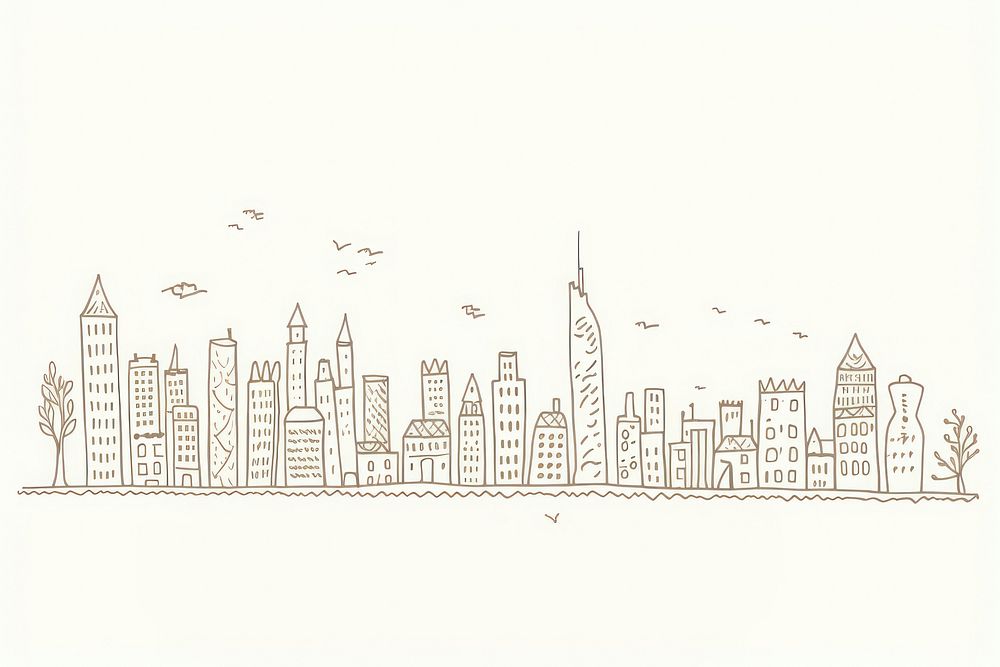 City outdoors drawing sketch. AI generated Image by rawpixel.