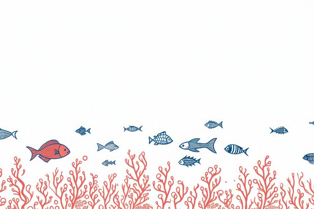 Coral and fish outdoors graphics nature. AI generated Image by rawpixel.