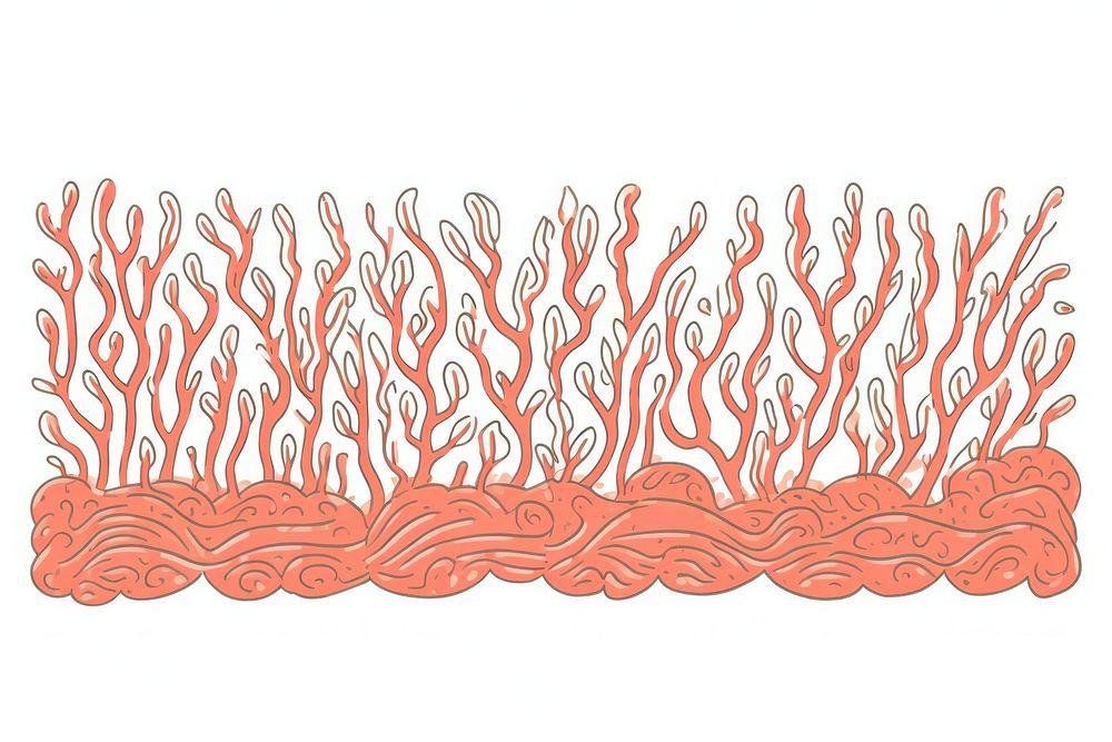 Coral drawing sketch nature. AI generated Image by rawpixel.