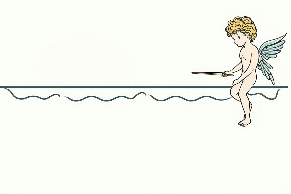 Cupid drawing sketch illustrated. AI generated Image by rawpixel.