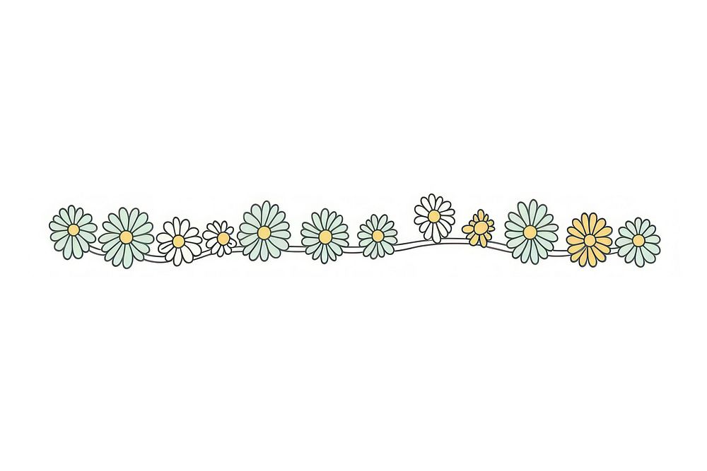 Daisy flower graphics pattern white background. AI generated Image by rawpixel.