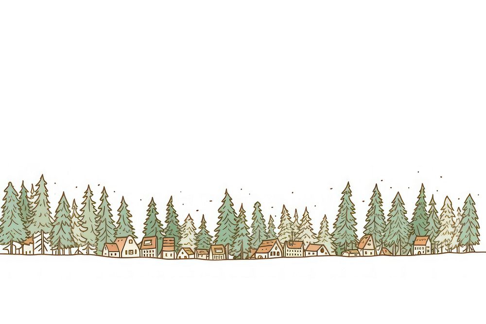 Forest architecture drawing sketch. 