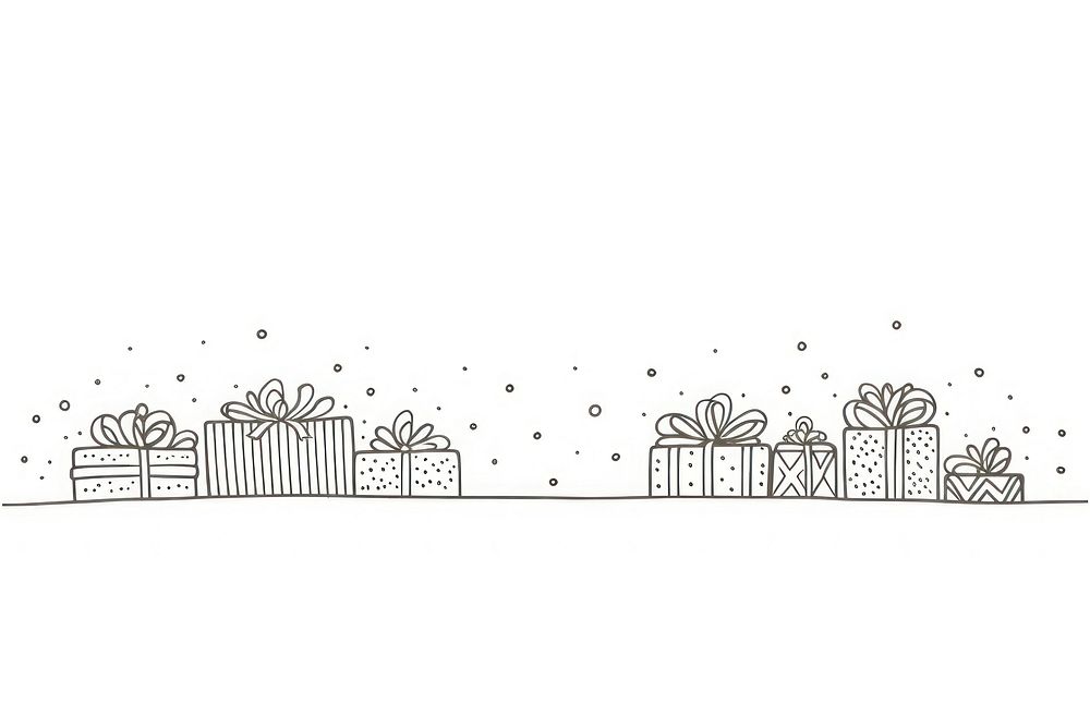 Giftbox drawing sketch white. AI generated Image by rawpixel.