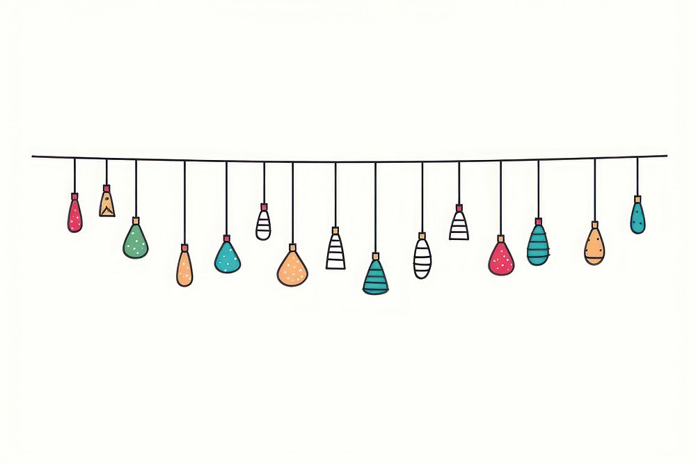Hanging lights white background celebration accessories. AI generated Image by rawpixel.