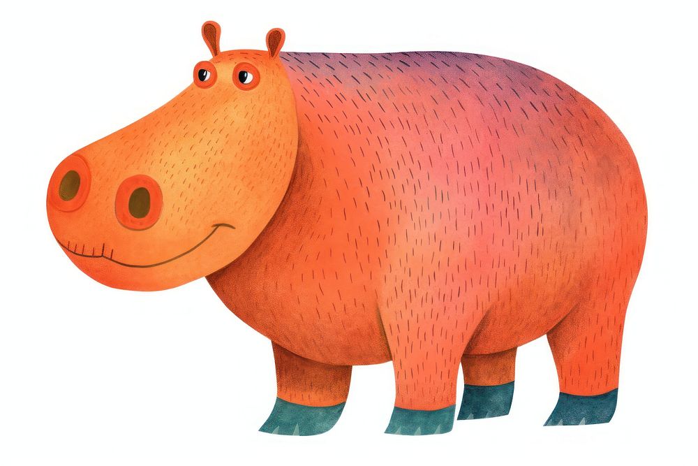 Hippo animal mammal white background. AI generated Image by rawpixel.