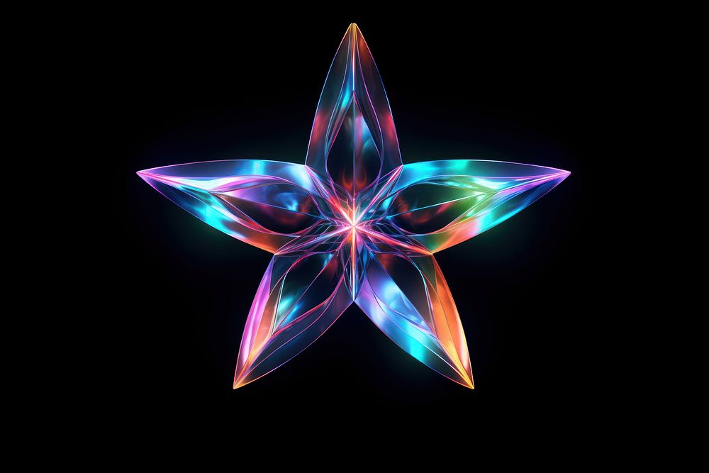 Star pattern kaleidoscope illuminated. AI generated Image by rawpixel.