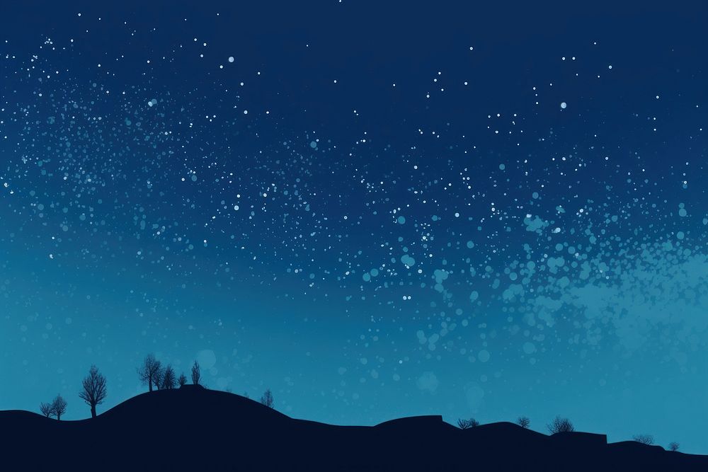 Stars silhouette outdoors nature night. AI generated Image by rawpixel.